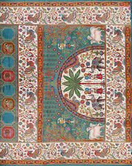 Teal Semi Banaras Saree
