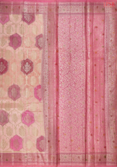 Salmon Pink Chiniya Silk Saree