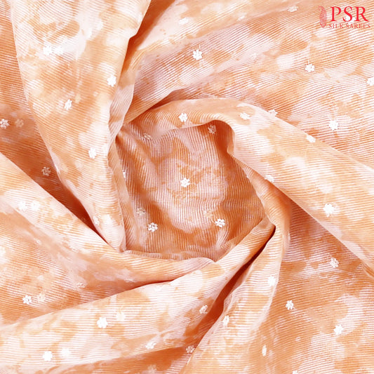 Peach Manipuri Super Net Saree