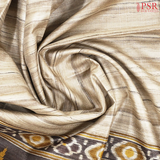 Royal Beige Kadhi Tussar Silk Saree