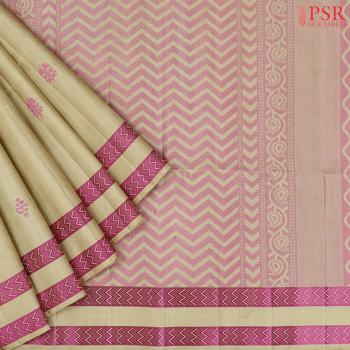 Parchement Beige Soft Silk Saree