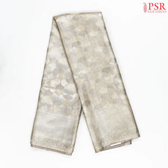 Pastel Grey Kanchipuram Jacquard Tissue Silk Saree