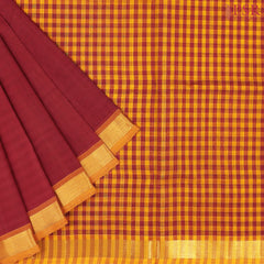 Maroon Cotton Silk Saree