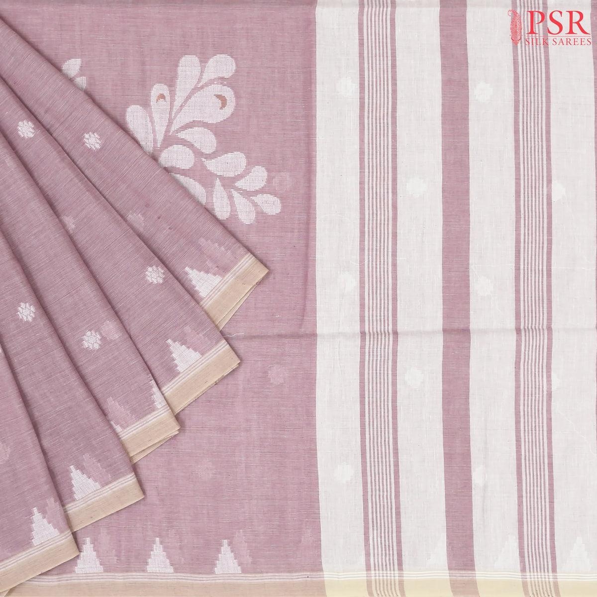 Dull Pink Byloom Cotton Saree