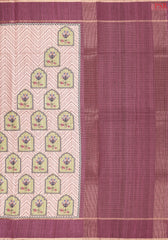 Onion Peach Semi Tussar Saree