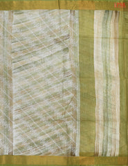 Olive Green & Brown Semi Dupion Saree