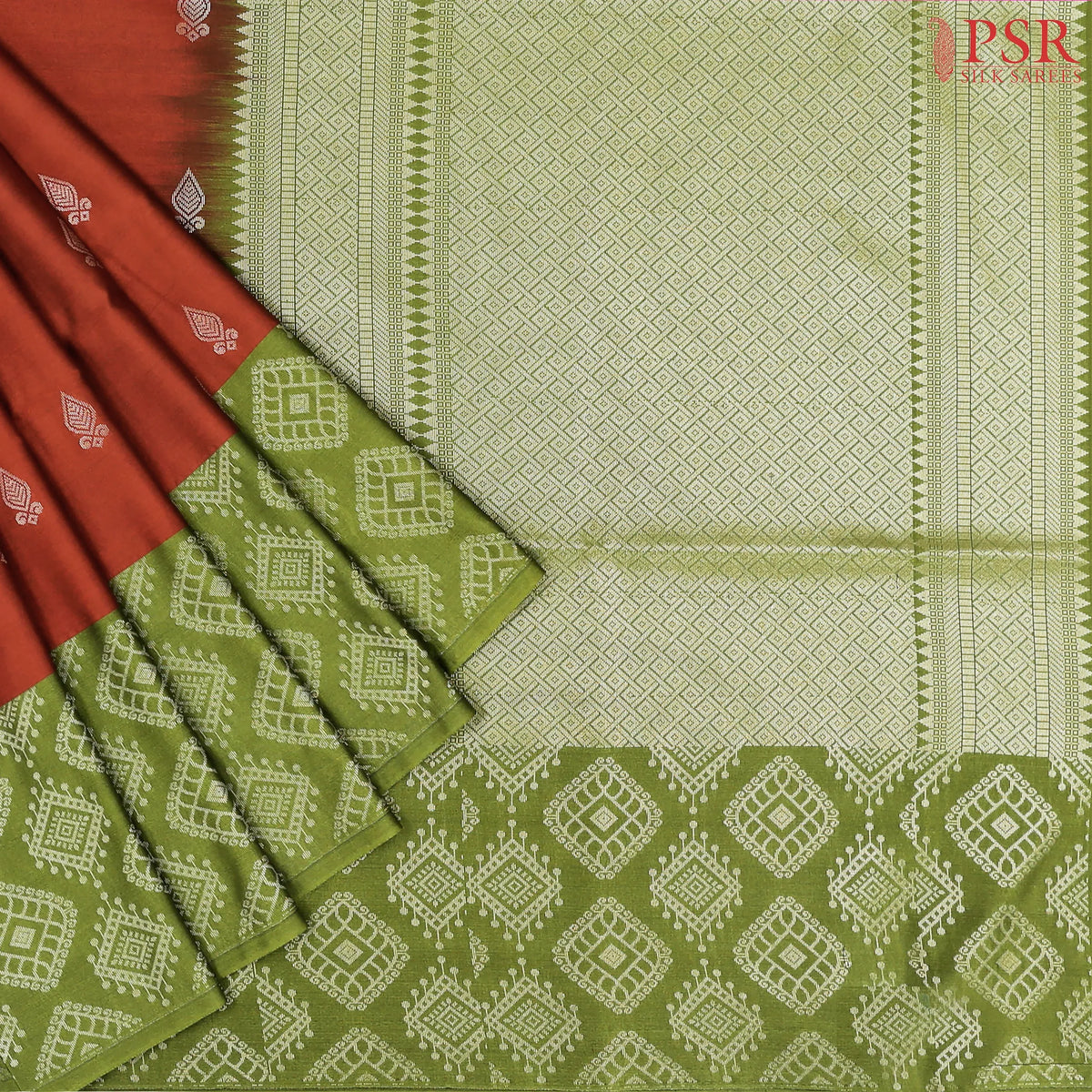 Burnt Orange Soft Art Silk Saree