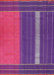 Saffron & Dark Magenta Kanchipuram Silk Saree