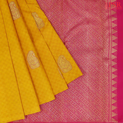 Amber Yellow Kanchipuram Silk Saree