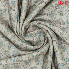 Chikoo Grey Linen Print Running Material
