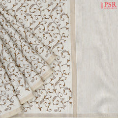 Beige Semi Tussar Saree
