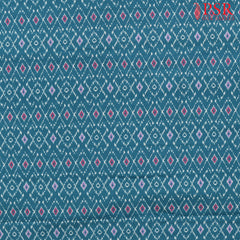 Dark Turquoise Semi Tassar Ikkat Print Running Material