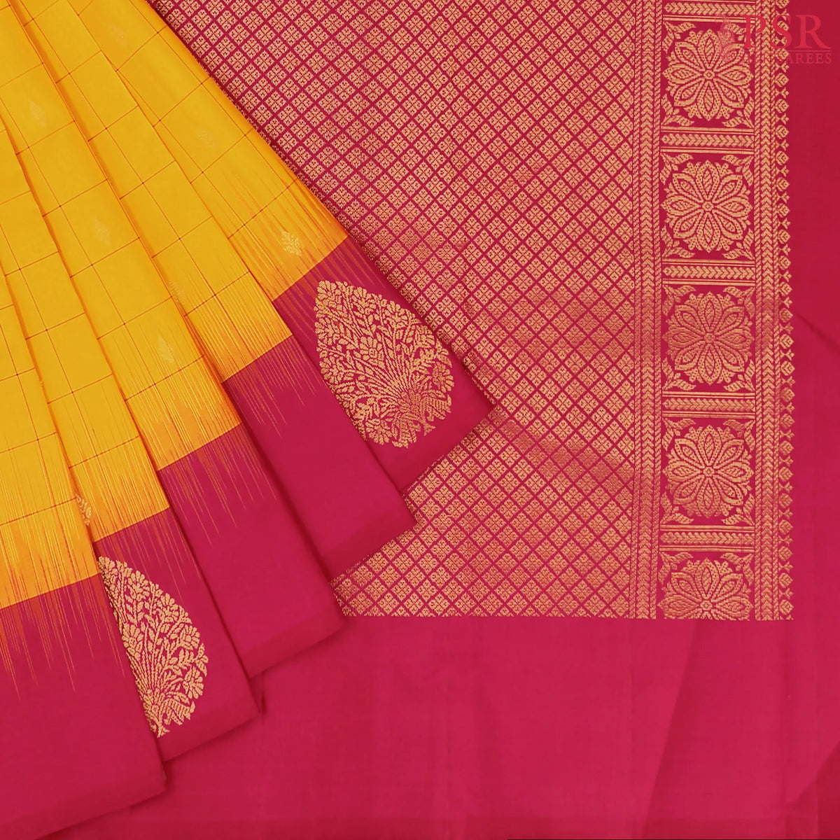 Yellow Fancy Kanchipuram Silk Saree