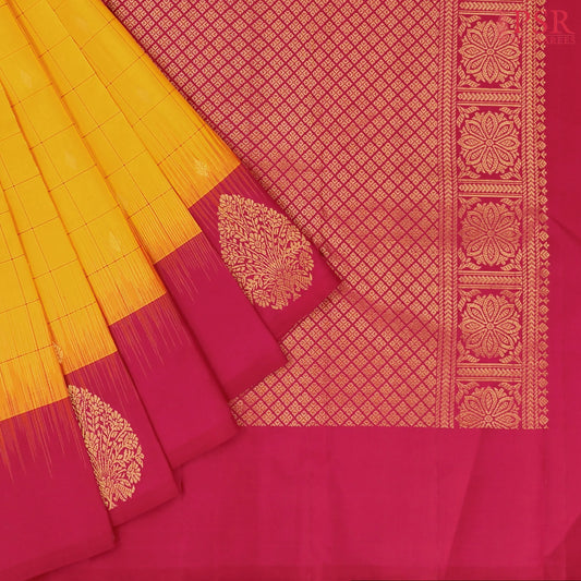 Yellow Fancy Kanchipuram Silk Saree
