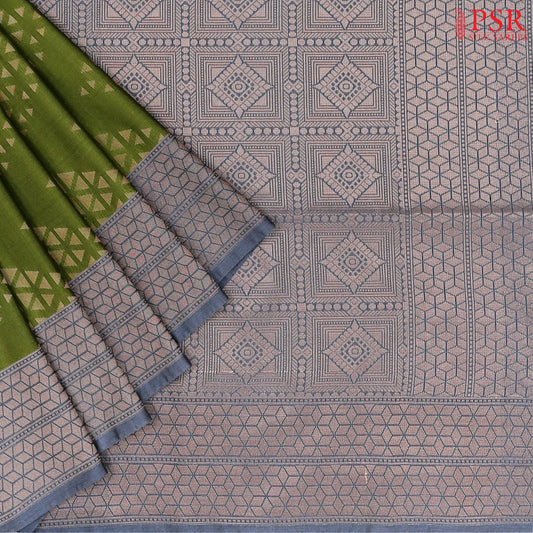 Olive Green Soft Art Silk Saree