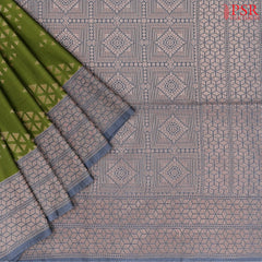 Olive Green Soft Art Silk Saree