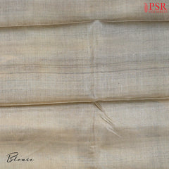 Beige & Blue Kadhi Tussar Silk Saree