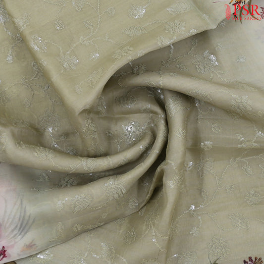 Light Olive Organza Saree