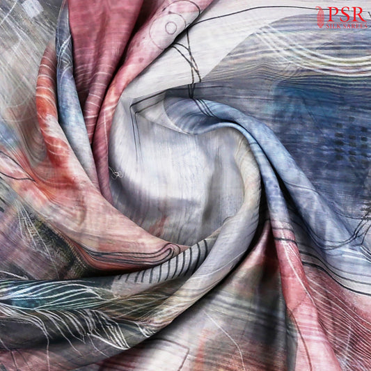 Bluish Grey Silk Cotton Saree