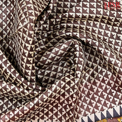 Brown & Beige Tussar Silk Saree