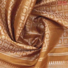 Mustard Brown Kanchipuram Jacquard Silk Saree