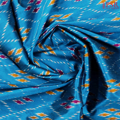 Cerulean Blue Pochampally Ikat Silk Saree