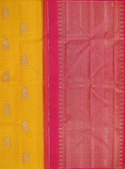 Amber Yellow Kanchipuram Silk Saree
