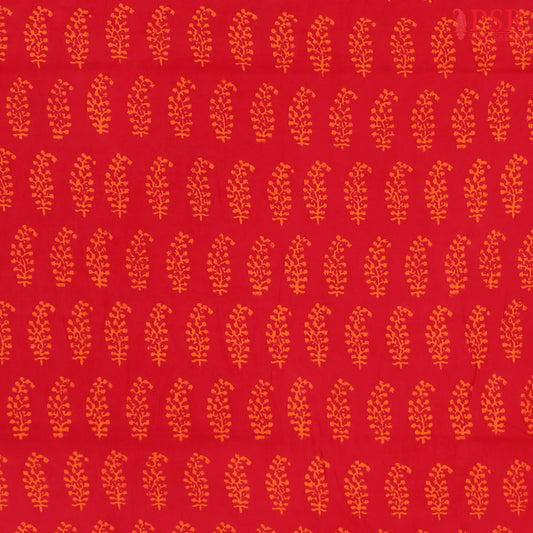 Crimson red Jaipur Cotton Print Running Material