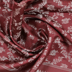 Aesthetic Maroon Kanchipuram Jacquard Silk Saree