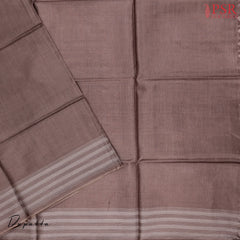 Dark Taupe Brown Semi Tassar Dress Material