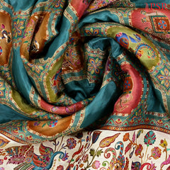 Teal Semi Banaras Saree