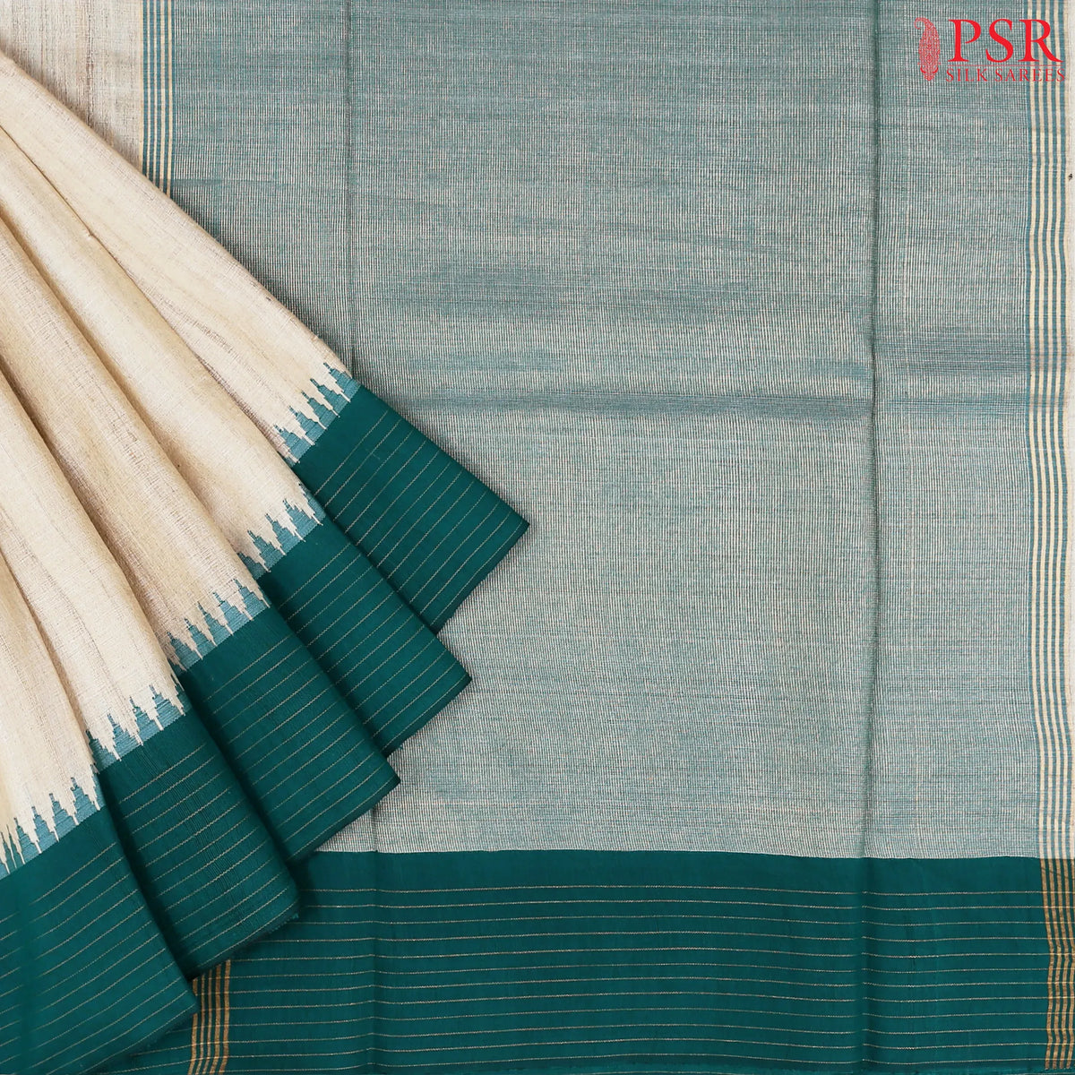 Royal Beige Kadhi Tussar Silk Saree