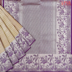 Mellow Yellow Kanchipuram Jacquard Silk Saree