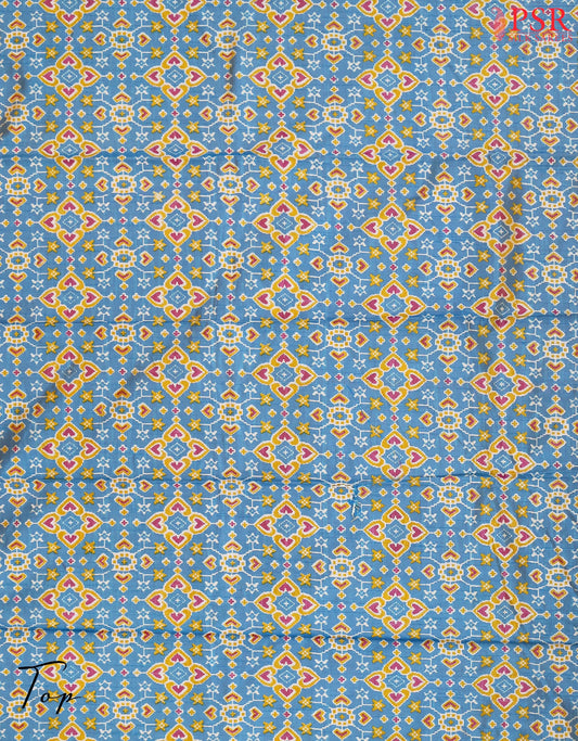 Steel Blue Soft Patola Dress Material