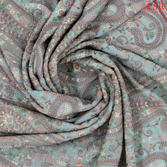 Pastel Blue Georgette Laser Embroidery Saree