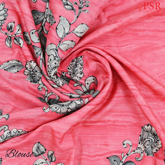 Pink Semi Dupion Saree