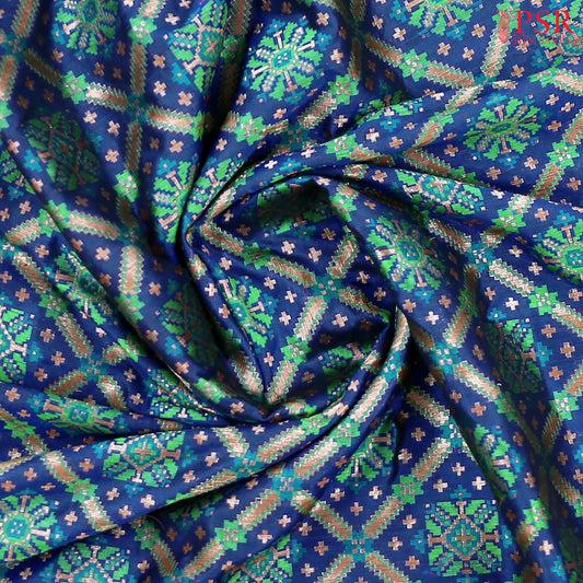 Dark Yale Blue Banarasi Silk Saree