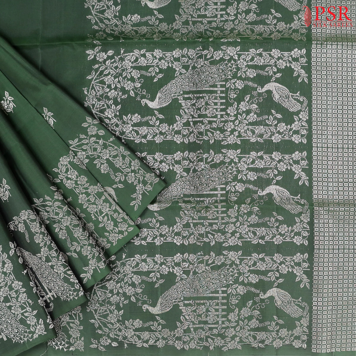 Bottle Green Soft Silk Saree