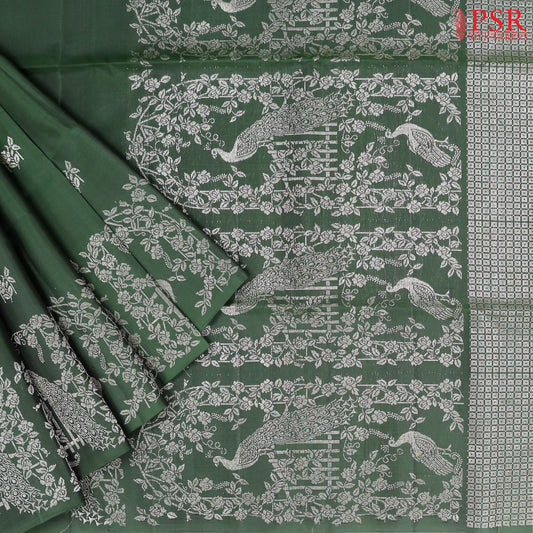 Bottle Green Soft Silk Saree