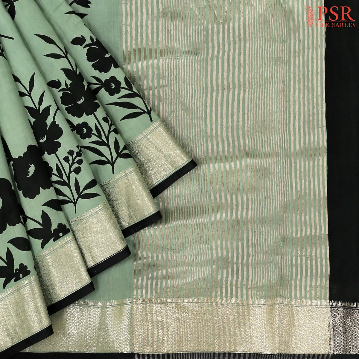 Asparagus Green Asssam Saree