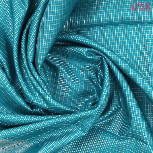 Bondi Blue Fancy Kanchipuram Silk Saree