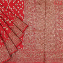 Red Chiniya Silk Saree