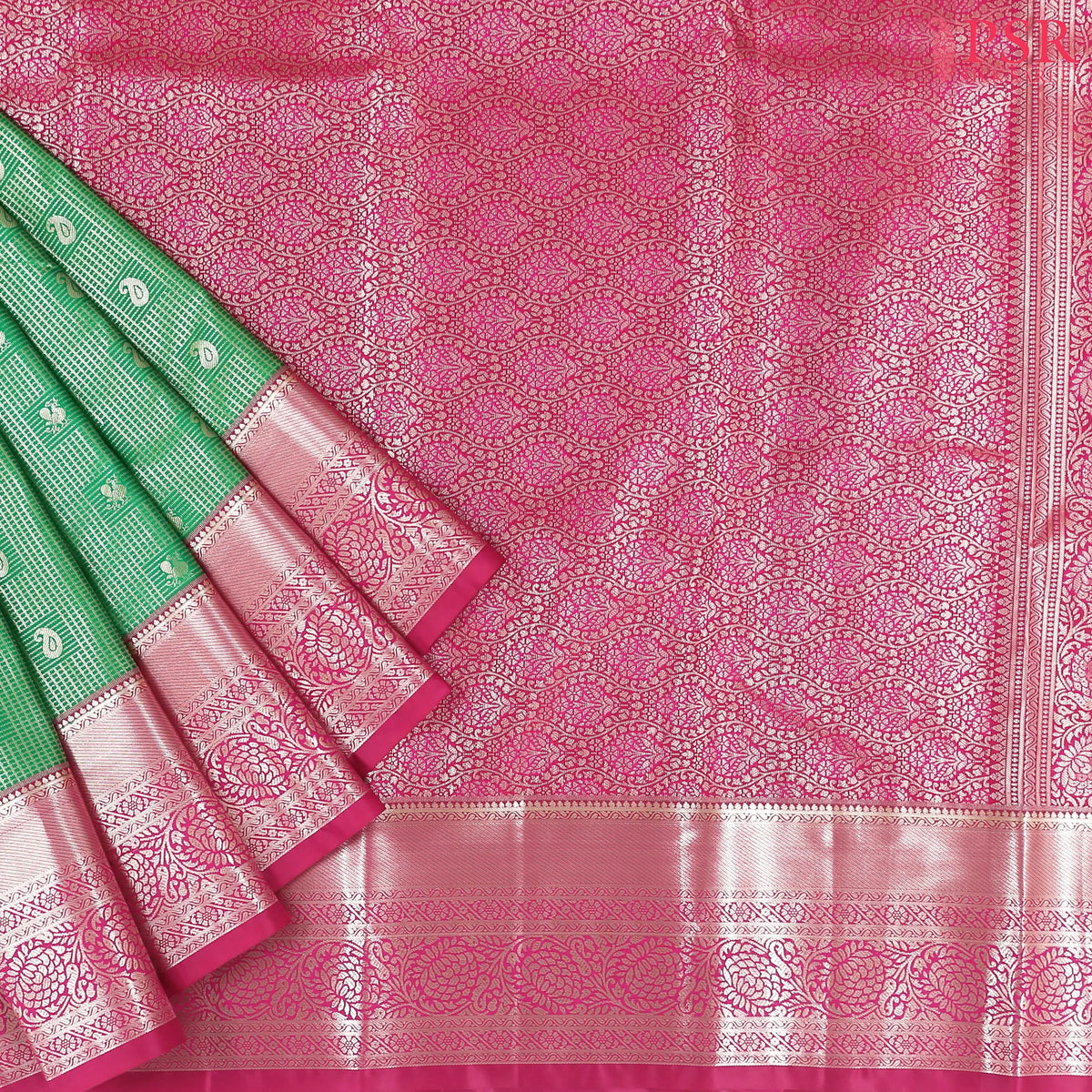 Emerald Green Art Silk Jacquard Saree
