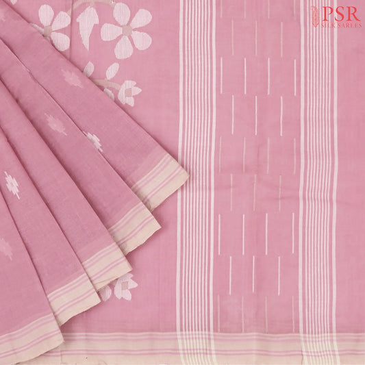 Flamingo Pink Bengal Cotton Saree