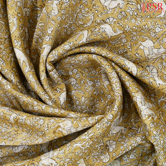 Olive Beige Chanderi Silk Cotton Saree