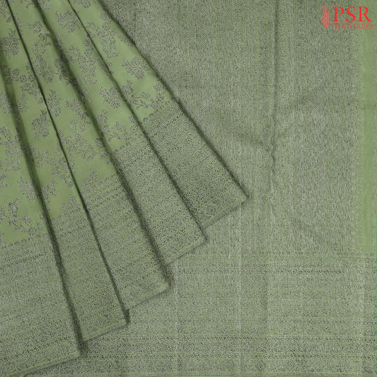 Asparagus Green Kanchipuram Silk Saree