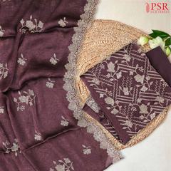 Burgundy Semi Georgette Dress Material