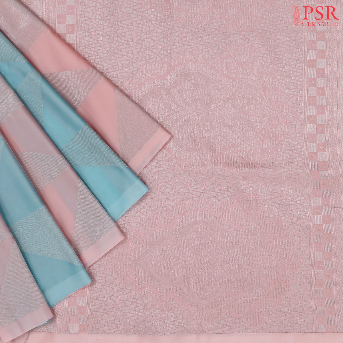 Pastel Blue & Pastel Pink Soft Art Silk Saree
