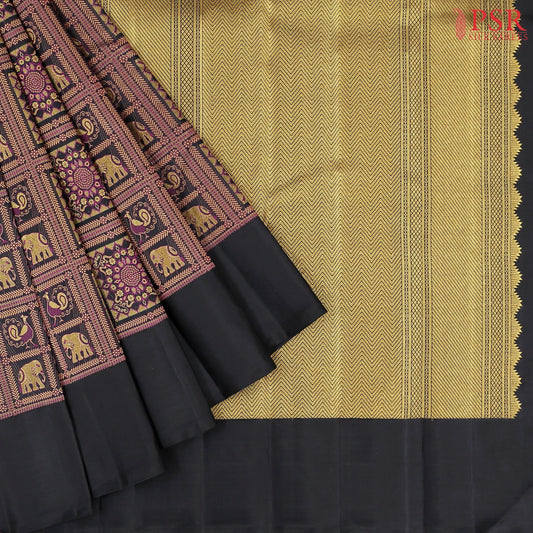 Black Kanchipuram Silk Saree