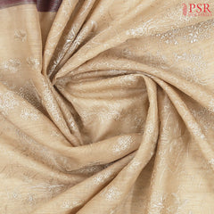 Tussar Beige Bamboo Silk Sarees